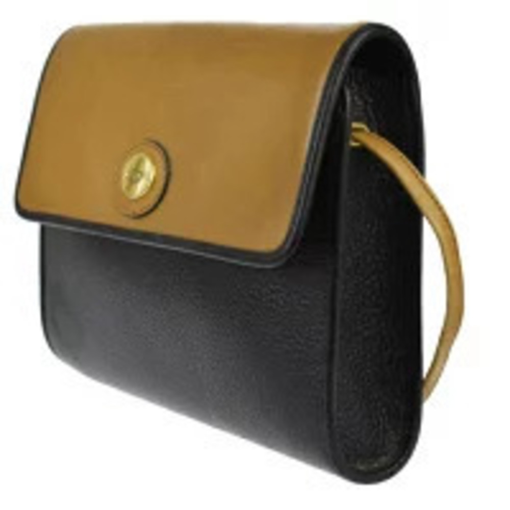 Dior Leather Christian Brown Shoulder Black Bag Brown Black